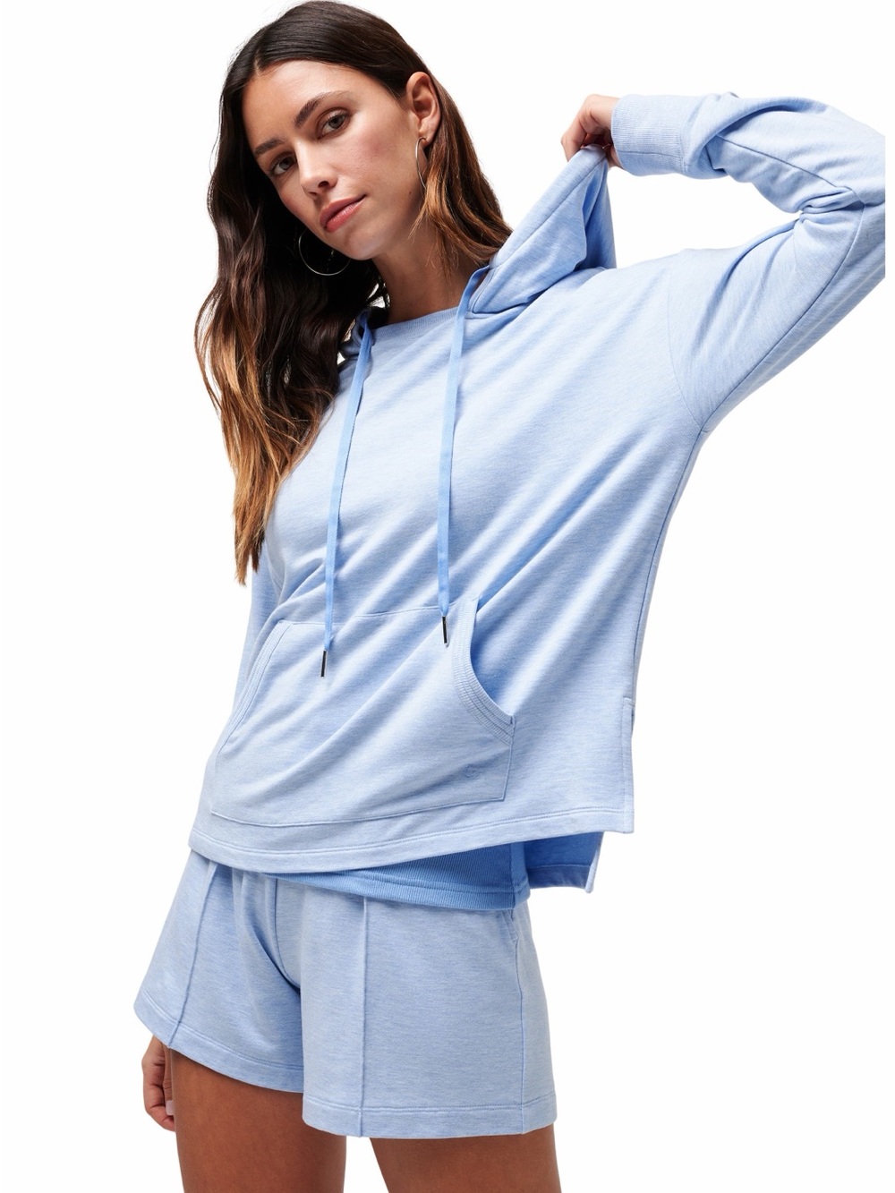 Travis Mathew Sky Blue Women's Hooded Pullover Sweatshirt